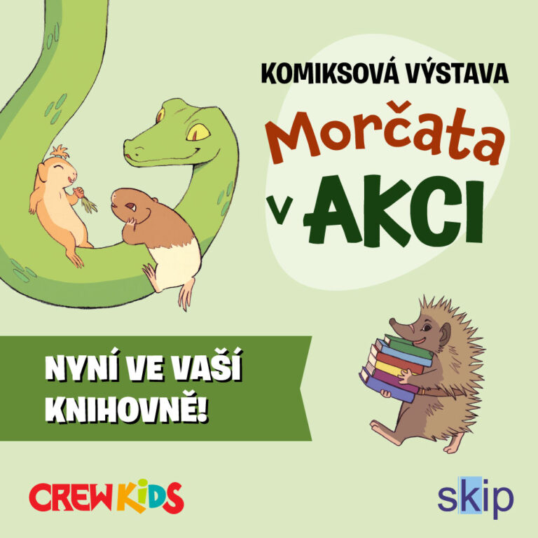 Výstava Morčata v akci před knihovnou